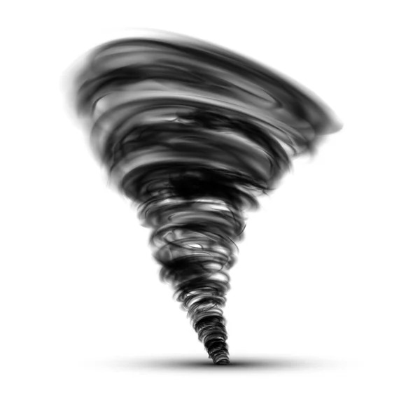 Μαύρο ανεμοστρόβιλος απομονωθεί σε λευκό φόντο — Διανυσματικό Αρχείο