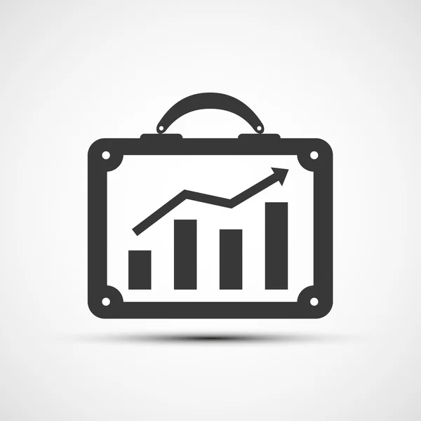 Ikonen portfölj med finansiella diagram — Stock vektor