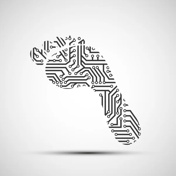 Bir çip olarak vektör simge ayak izi