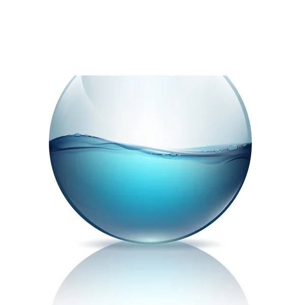 Fishbowl with water isolated on a white background Royalty Free Stock Vectors