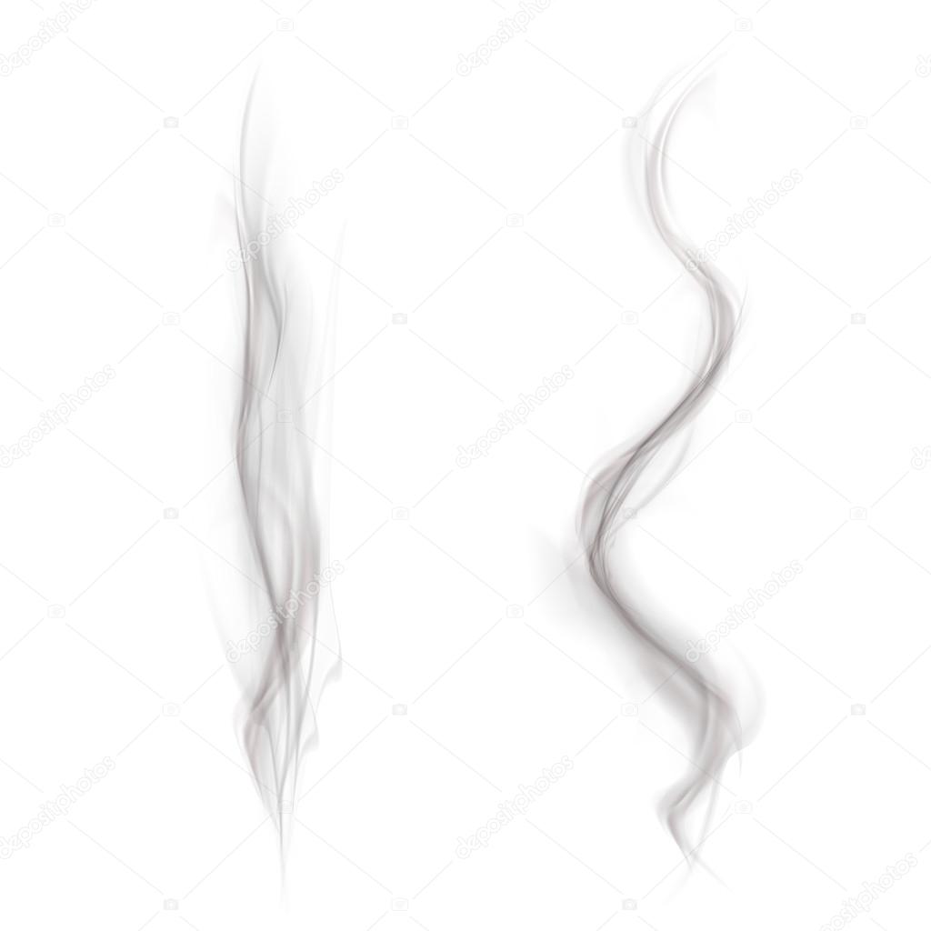 vector set of black smoke isolated on a white background