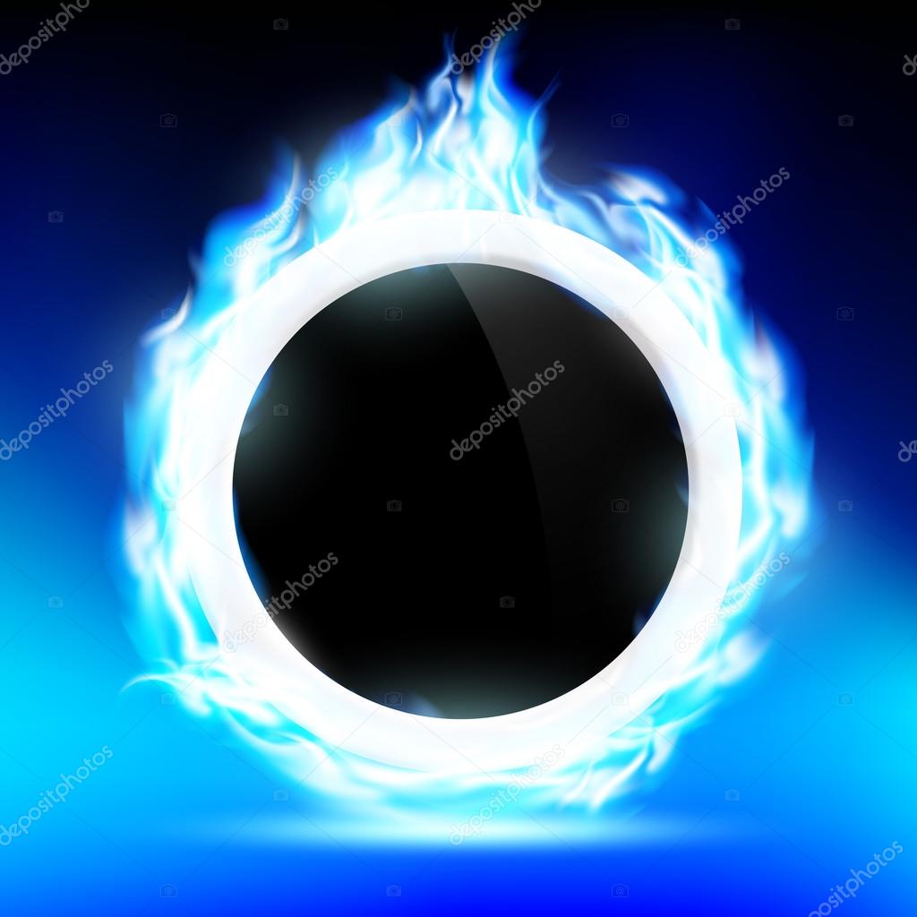 The ring burns blue flame