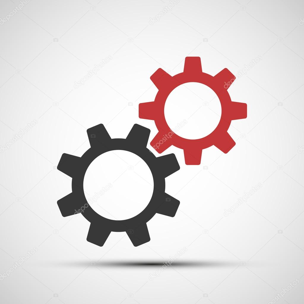 Vector icons of mechanical gears