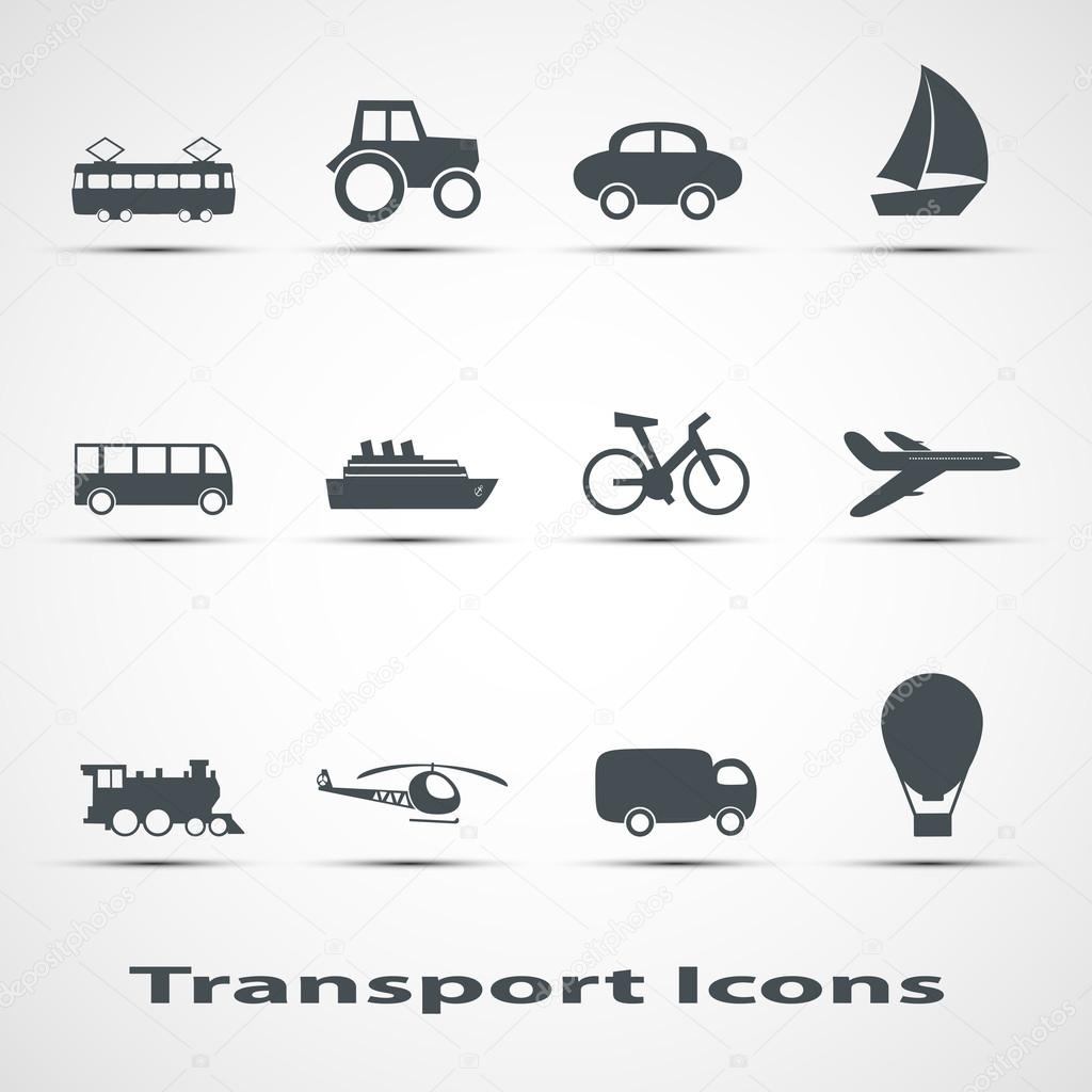 Set of vector icons of transport