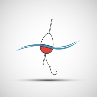 Balıkçılık kanca ve float vektör simgeler