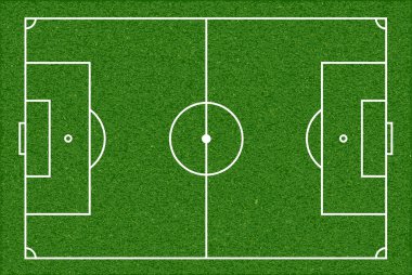 Futbol sahası. Üstten Görünüm. Vektör görüntü.