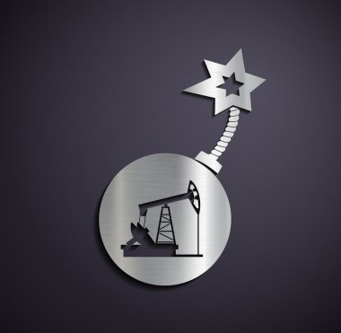 Petrol için düz metalik logo pompa.
