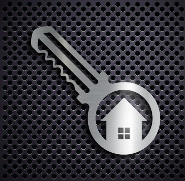 Flat metallic logo key. clipart