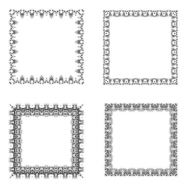 süslü bir çerçeve kümesi.