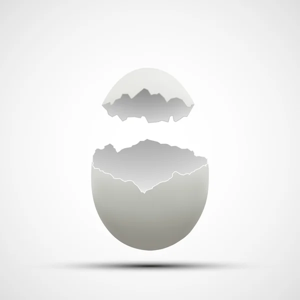 Vector icons broken chicken egg — Stock Vector