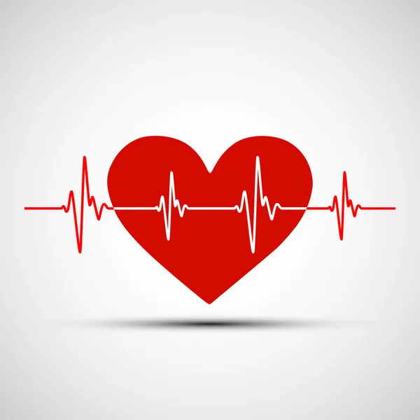 Vektorbild des menschlichen Herzens und des Enzephalogramms — Stockvektor