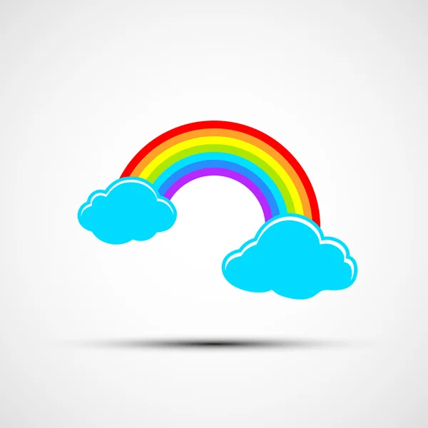 Vector icons of clouds and rainbows — Stock Vector