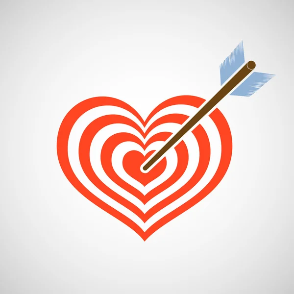 Logo srdce jako cíl a ŠIPKA. — Stockový vektor