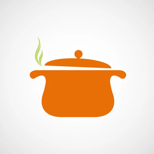 Logo de la casserole à vapeur . — Image vectorielle