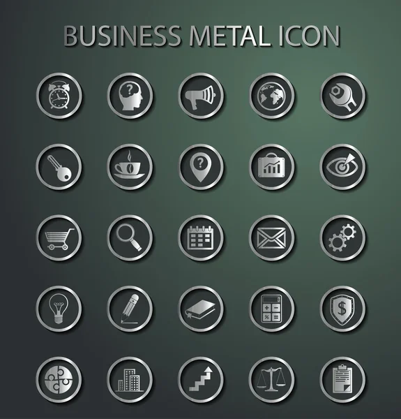 Vector metal Business Icons. — Stock Vector