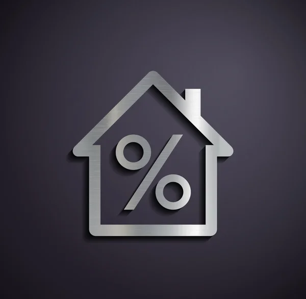 Logotipo imobiliário com um sinal percentual . — Vetor de Stock
