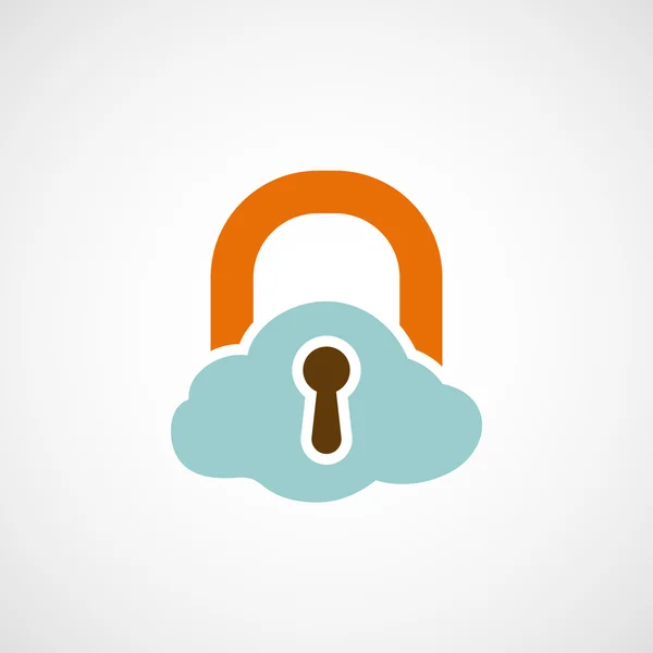 Logo lock as a cloud. — Stock Vector