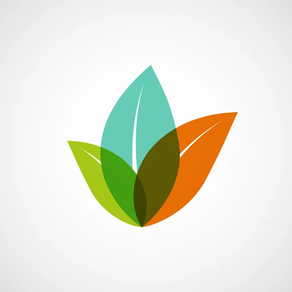 カラフルな葉を持つ植物をロゴ. — ストックベクタ
