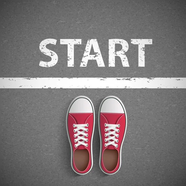 Vintage spor ayakkabı standı yazıt başlamadan önce.