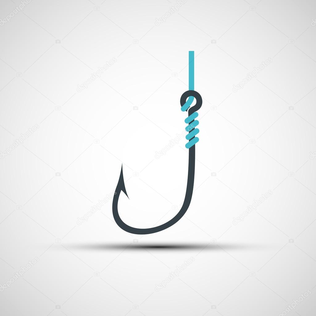 Vector icons fishing hook and line
