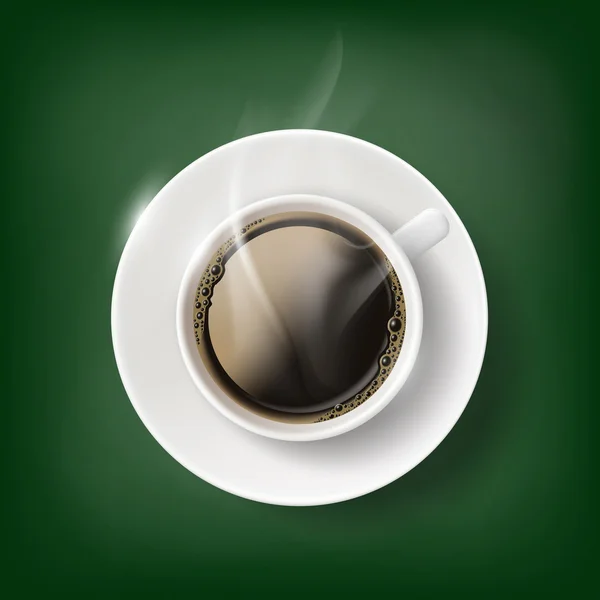 Tasse Kaffee auf grün — Stockvektor