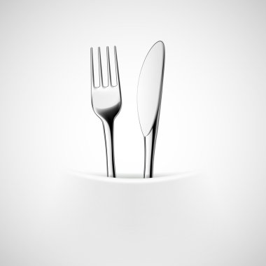 Çatal ve bıçak bir peçeteye.