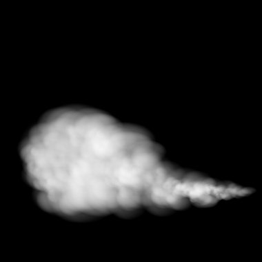 Siyah arkaplanda gri duman izole edildi.