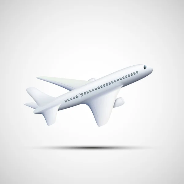 White airplane. Stock illustration. — Stock Vector