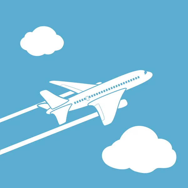 Silueta de avión. Ilustración general . — Vector de stock