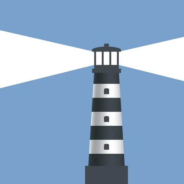 Logo lighthouse with light. — Stock Vector