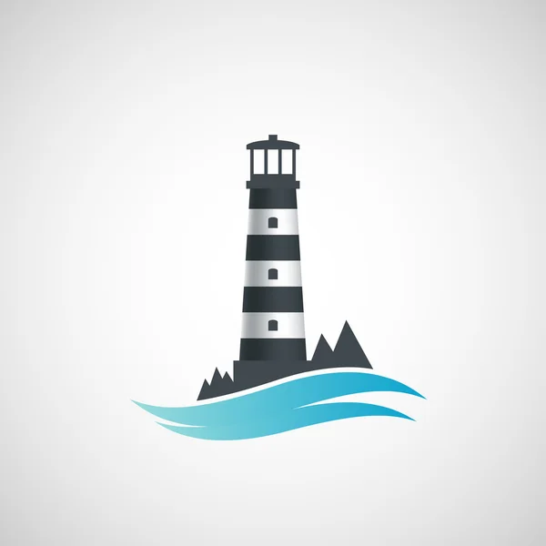 Logo eski deniz feneri. — Stok Vektör