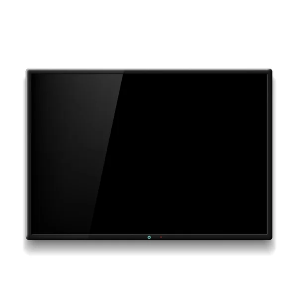 A fehér falon lógott fekete Tv. — Stock Vector