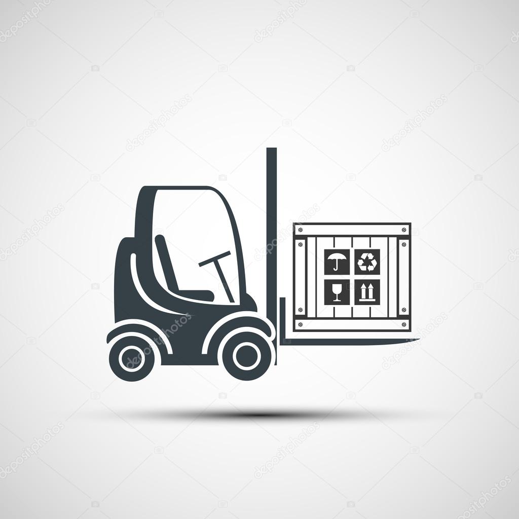 Logo forklifts with compartment. Vector image.