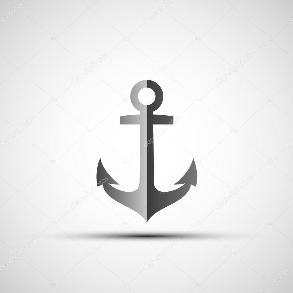 Ship anchor logo. Vector image.