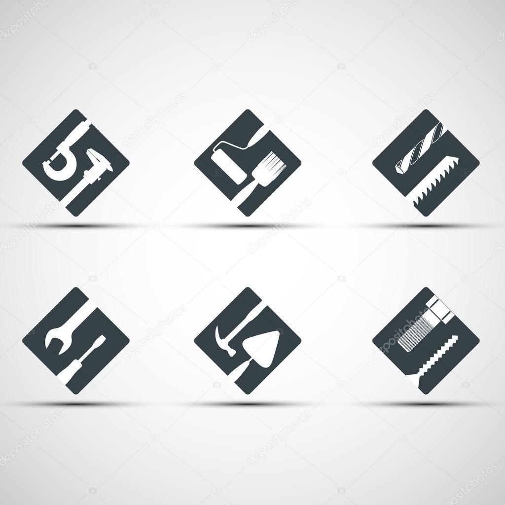 Set of icons tool. Vector image.
