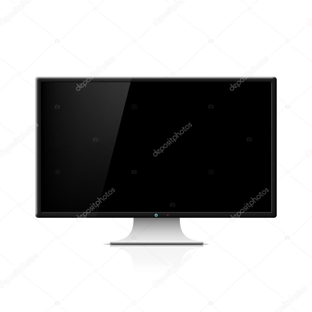 Black monitor with stand.