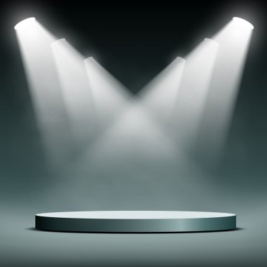 Podyum spot ışıklı.