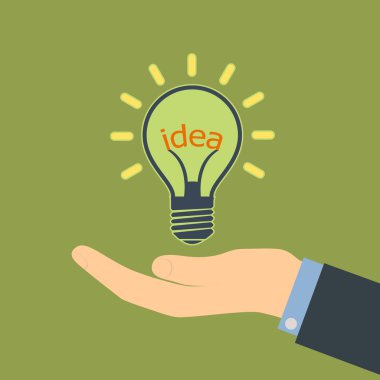 Word fikir bir ampul içinde.