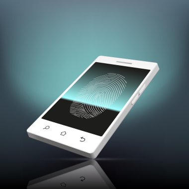 Parmak izi tarama. Hisse senedi illüstrasyon.