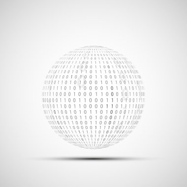 Ball of binary code. clipart