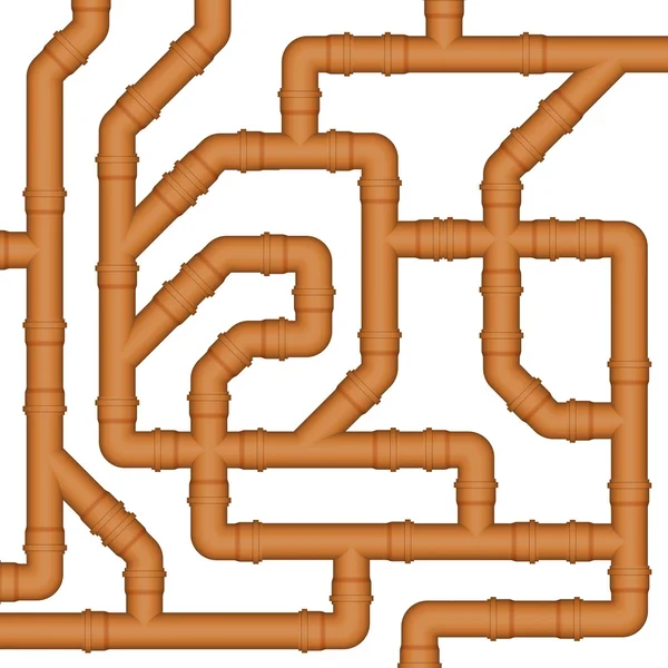 Conexión de tuberías de alcantarillado de plástico naranja . — Archivo Imágenes Vectoriales