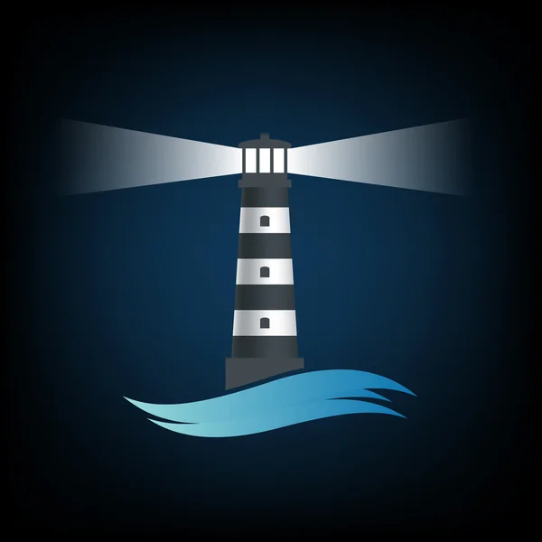 Logo eski deniz feneri. — Stok Vektör