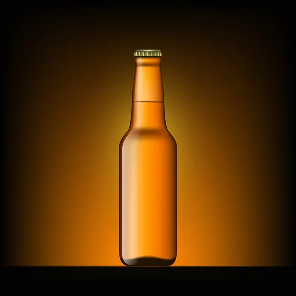 Bruine fles bier — Stockvector