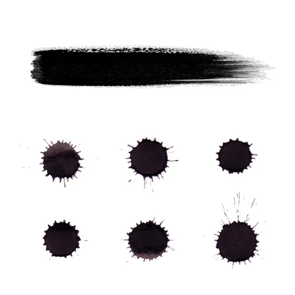Splashes black ink — Stock Vector