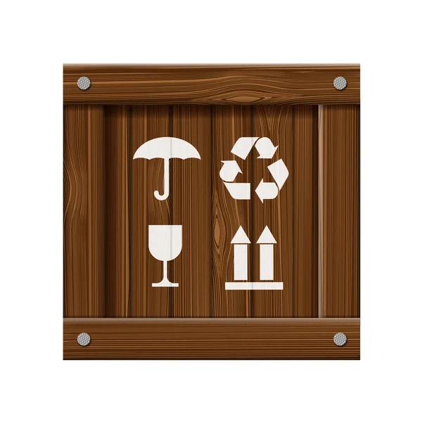 Houten doos. Stock Illustratie. — Stockvector