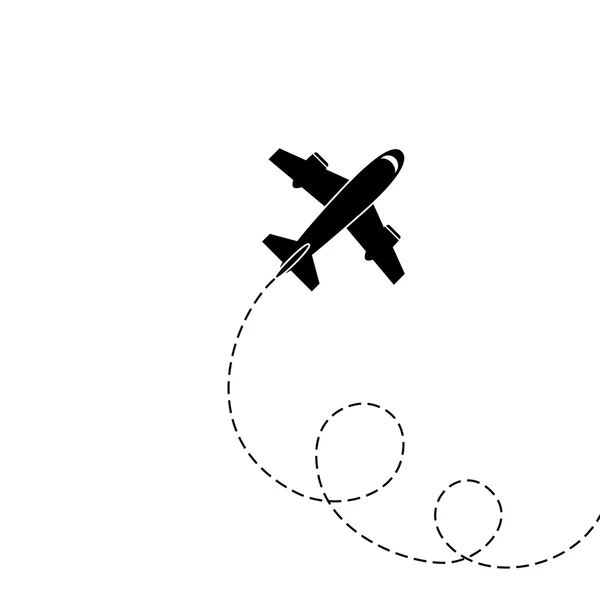 Silhouette d'avion isolée sur fond blanc . — Image vectorielle