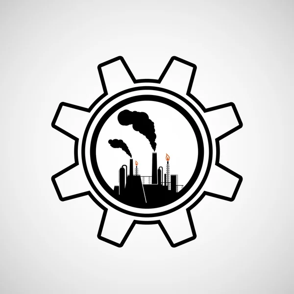 Silhouet van industriële fabriek. — Stockvector