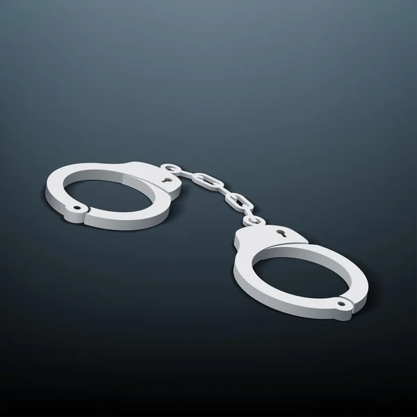 Металлические наручники для преступников — стоковый вектор