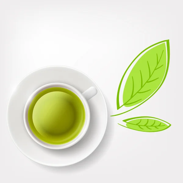 Groene thee. Stock Illustratie. — Stockvector