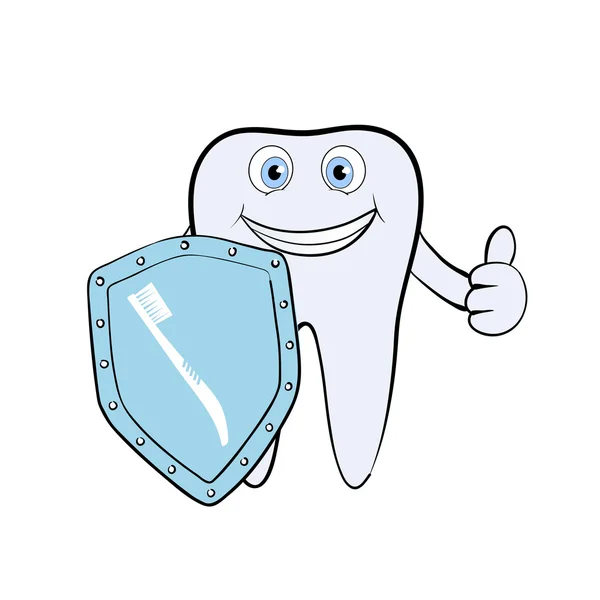 Lidský zub s kovovým stíněním — Stockový vektor